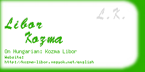 libor kozma business card